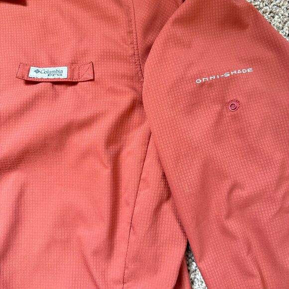 Columbia Womens PFG Large Vented Snap Button Front Omni Shield Tab Sleeves Shirt - Picture 3 of 4